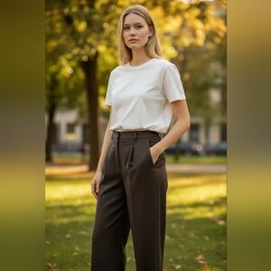 Bob Mackie Womans Pleated Dress Pants Dark Grey Size 12